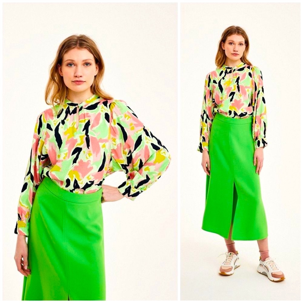 Printed Dolman Sleeve Peasant Top